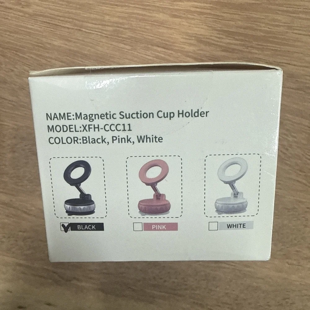 Magnetic Suction Cup Holder, Black (2 PIECES IN EVERY PACK)